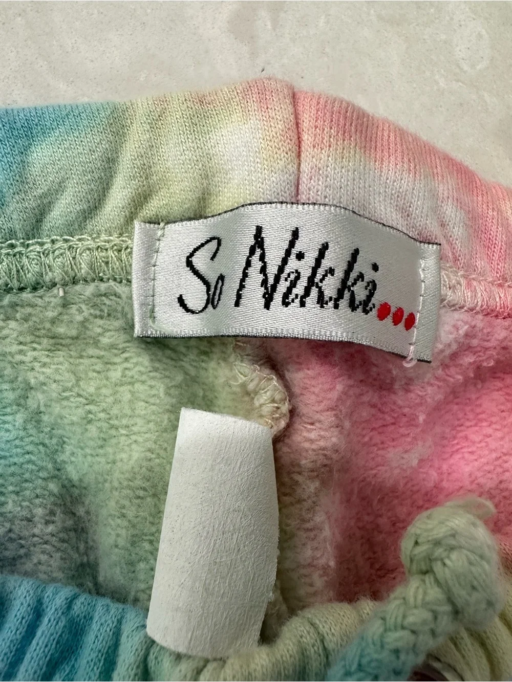 So Nikki 7/8  Kids Tie-Dye Lounge sweat Shorts - Pastel Rainbow